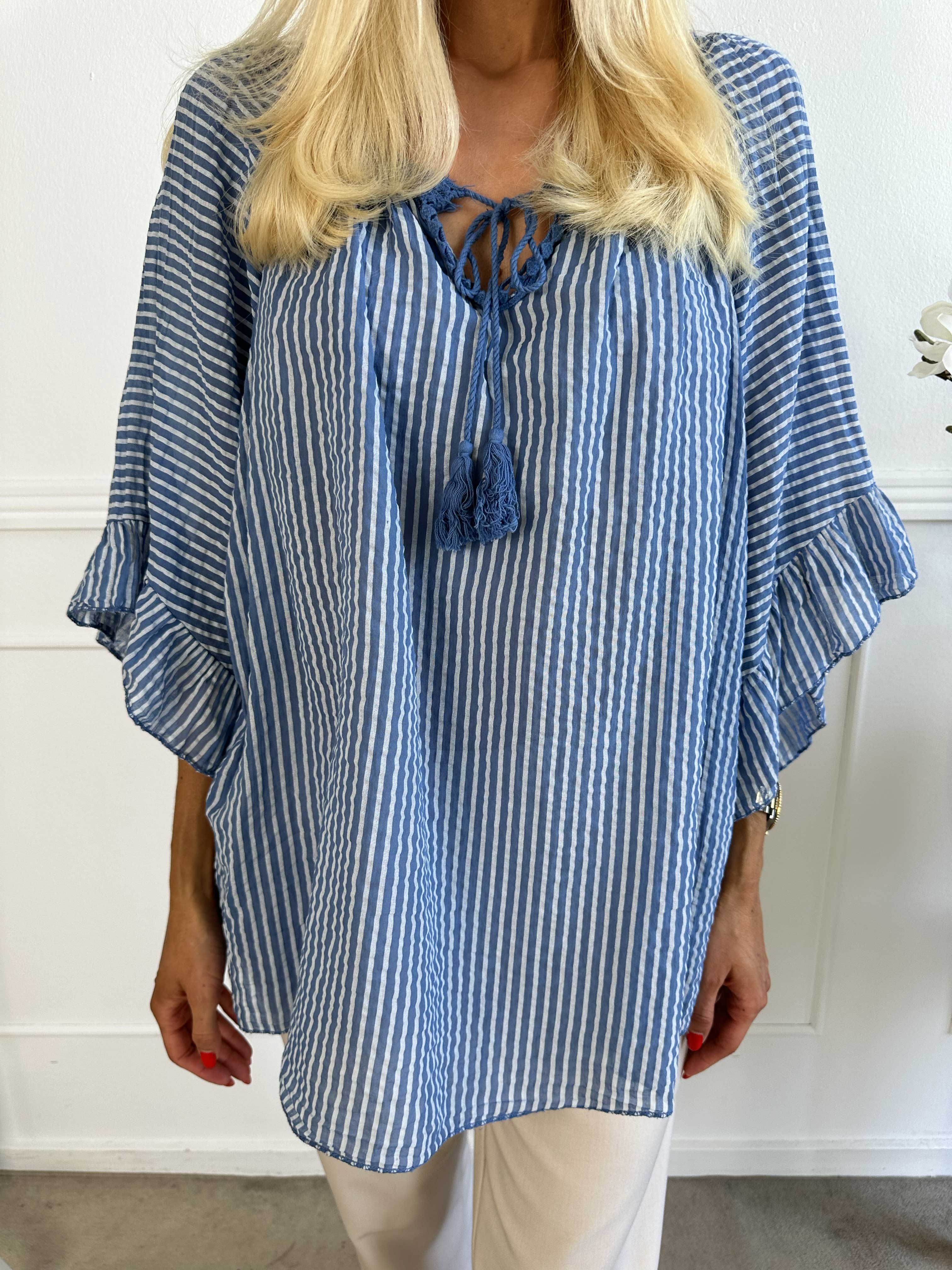 Marija - Söt randig tunika med vackra ärmar